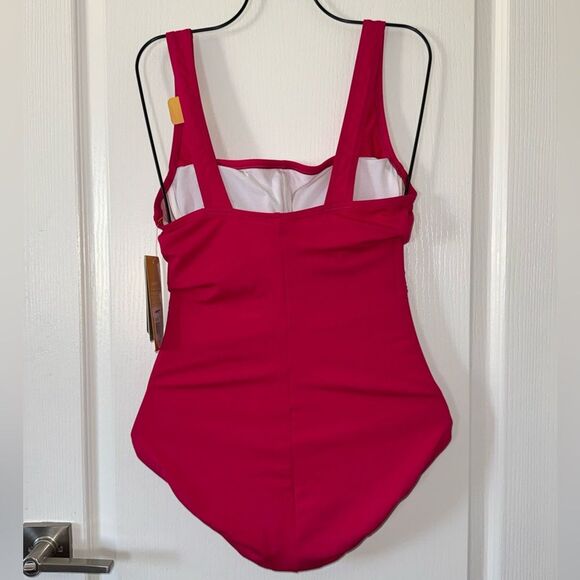 Speedo Women’s One Piece Swimsuit Pink Fuchsia Rose 12 NWT - Picture 2 of 9